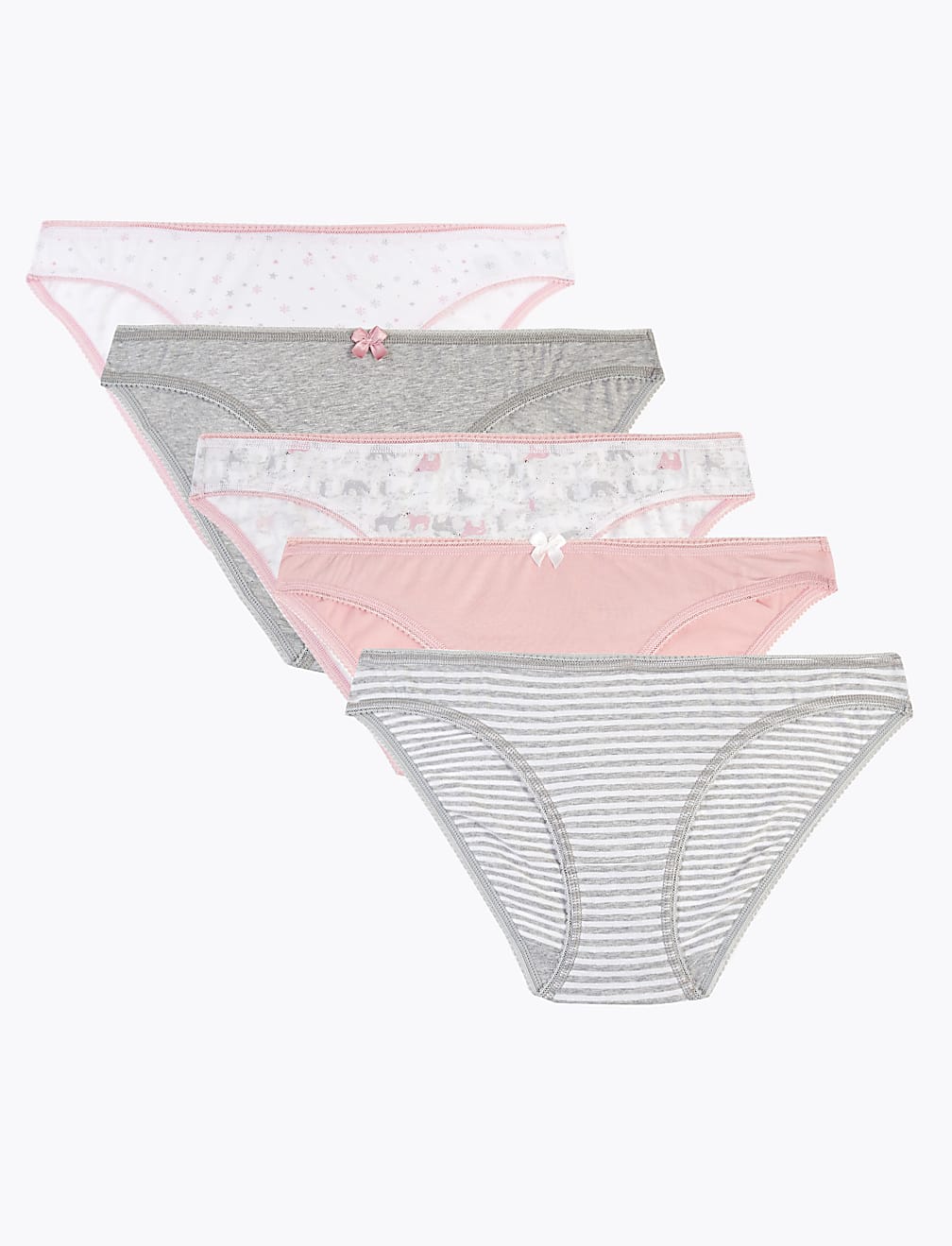 5 Pack Polar Bear Design Bikini Knickers