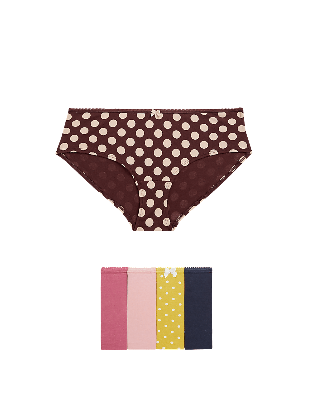 5pk Cotton Lycra® Daisy Print Low Rise Shorts