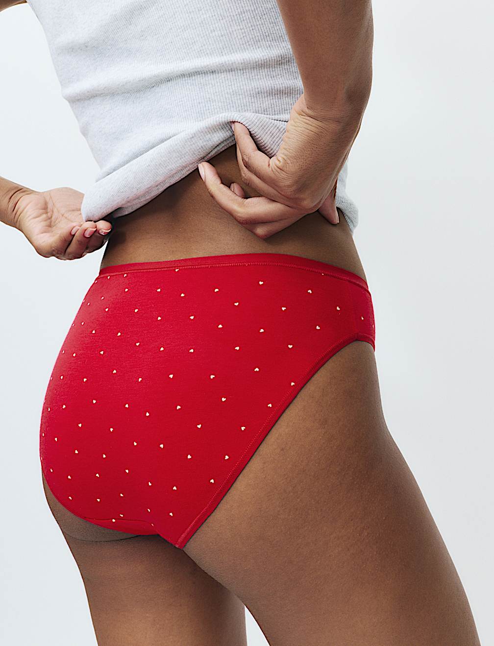 5pk Cotton Modal High Leg Knickers