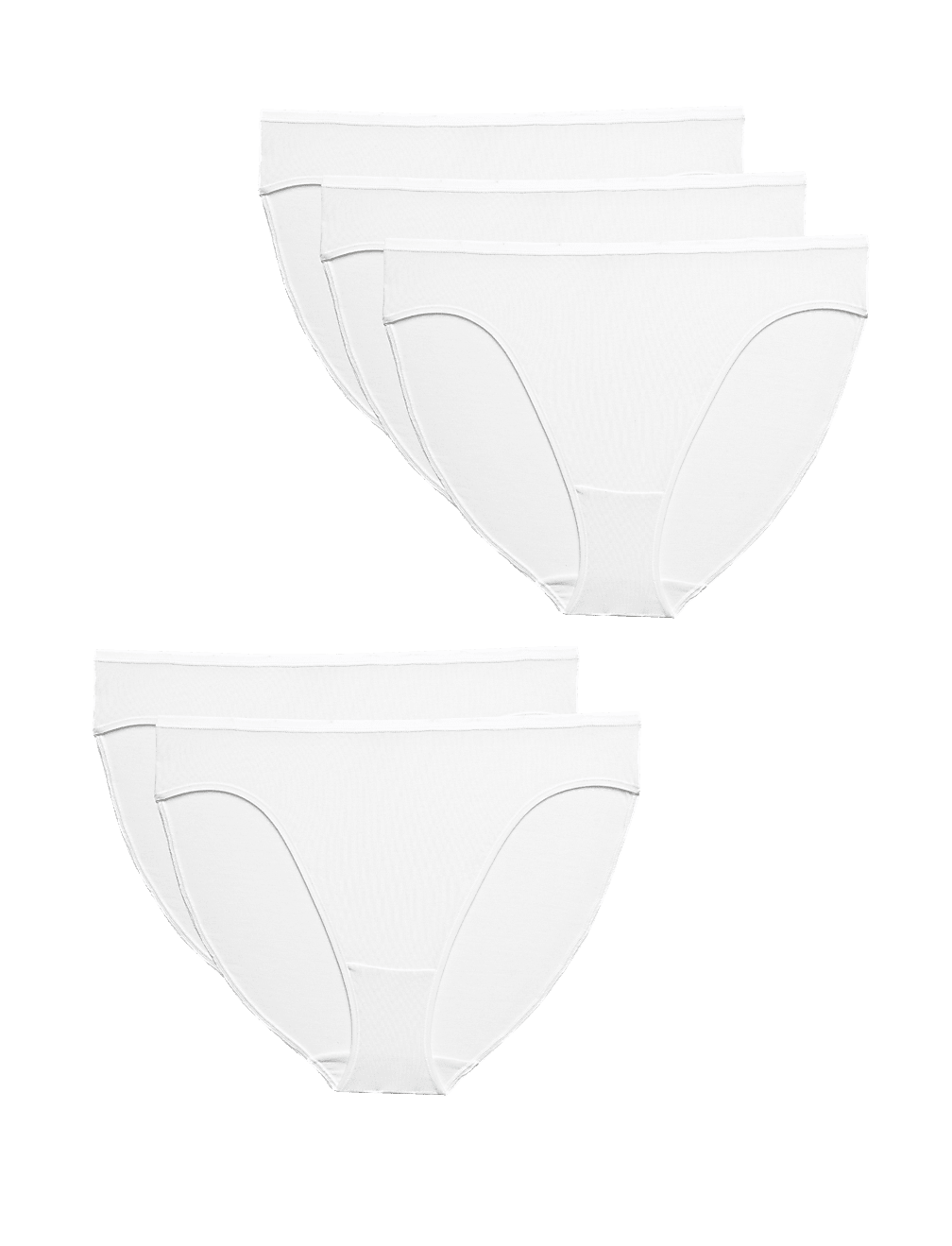 5pk No VPL Cotton Modal High Leg Knickers