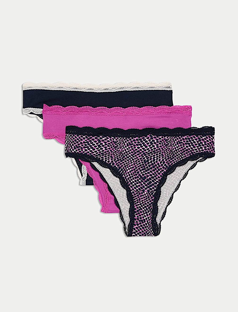3pk Cotton Rich Brazilian Knickers