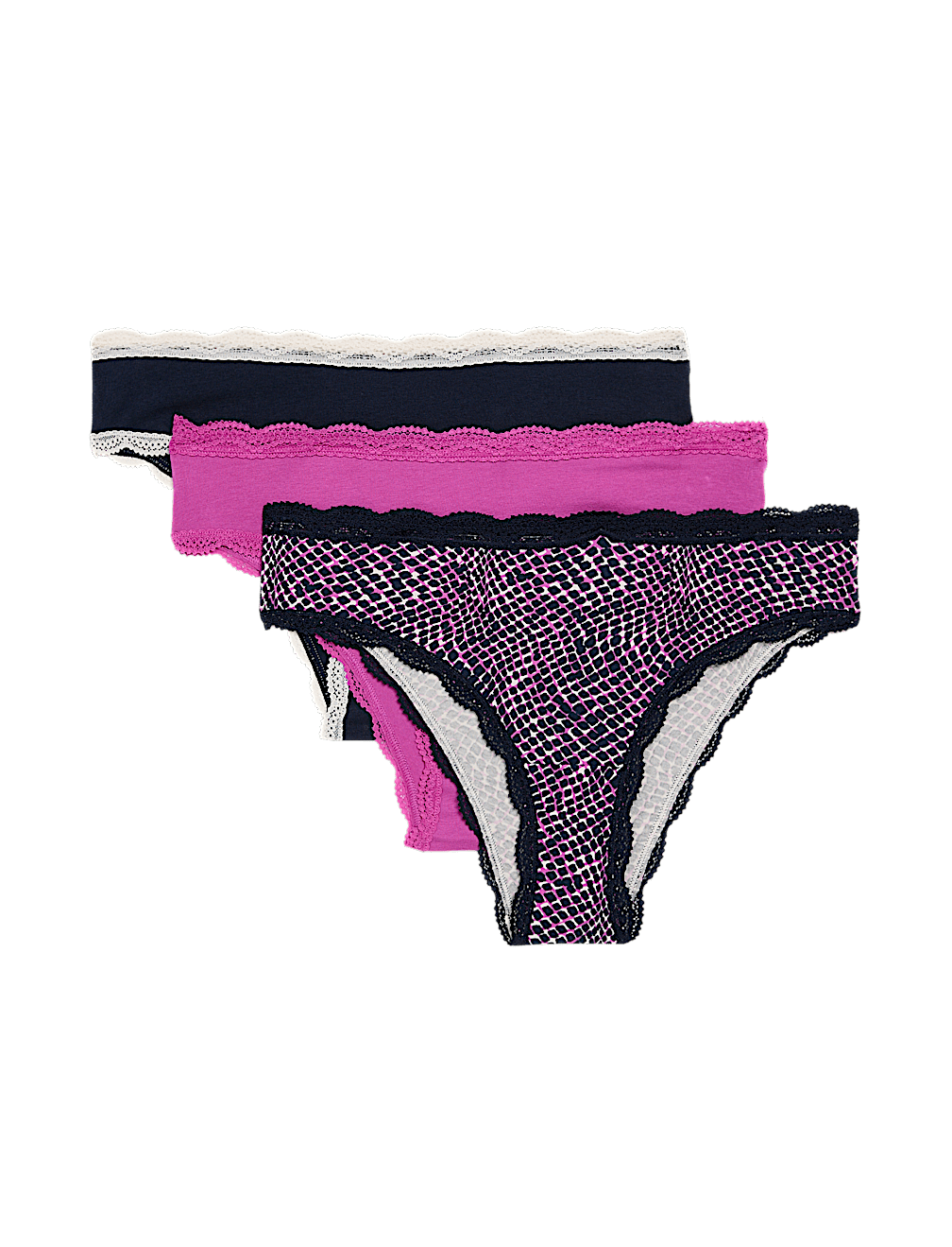 3pk Cotton Rich Brazilian Knickers