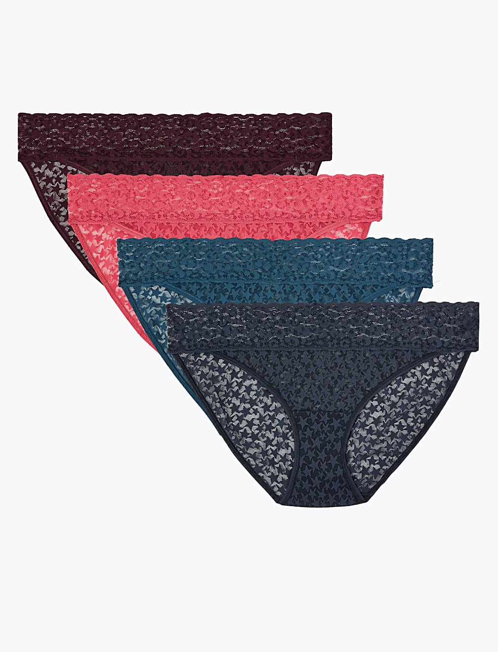 4 Pack Lace Bikini Knickers