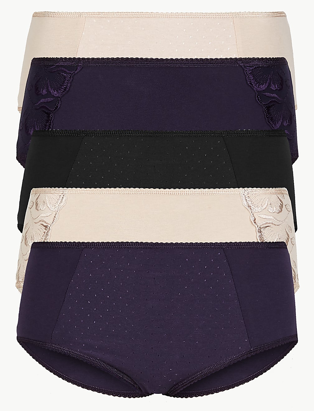 5 Pack Cotton Rich Midi Knickers