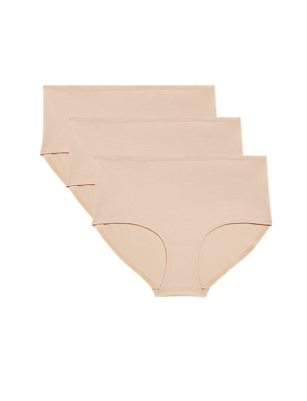 3pkNo VPL Cool Comfort&trade; Cotton High Rise Shorts