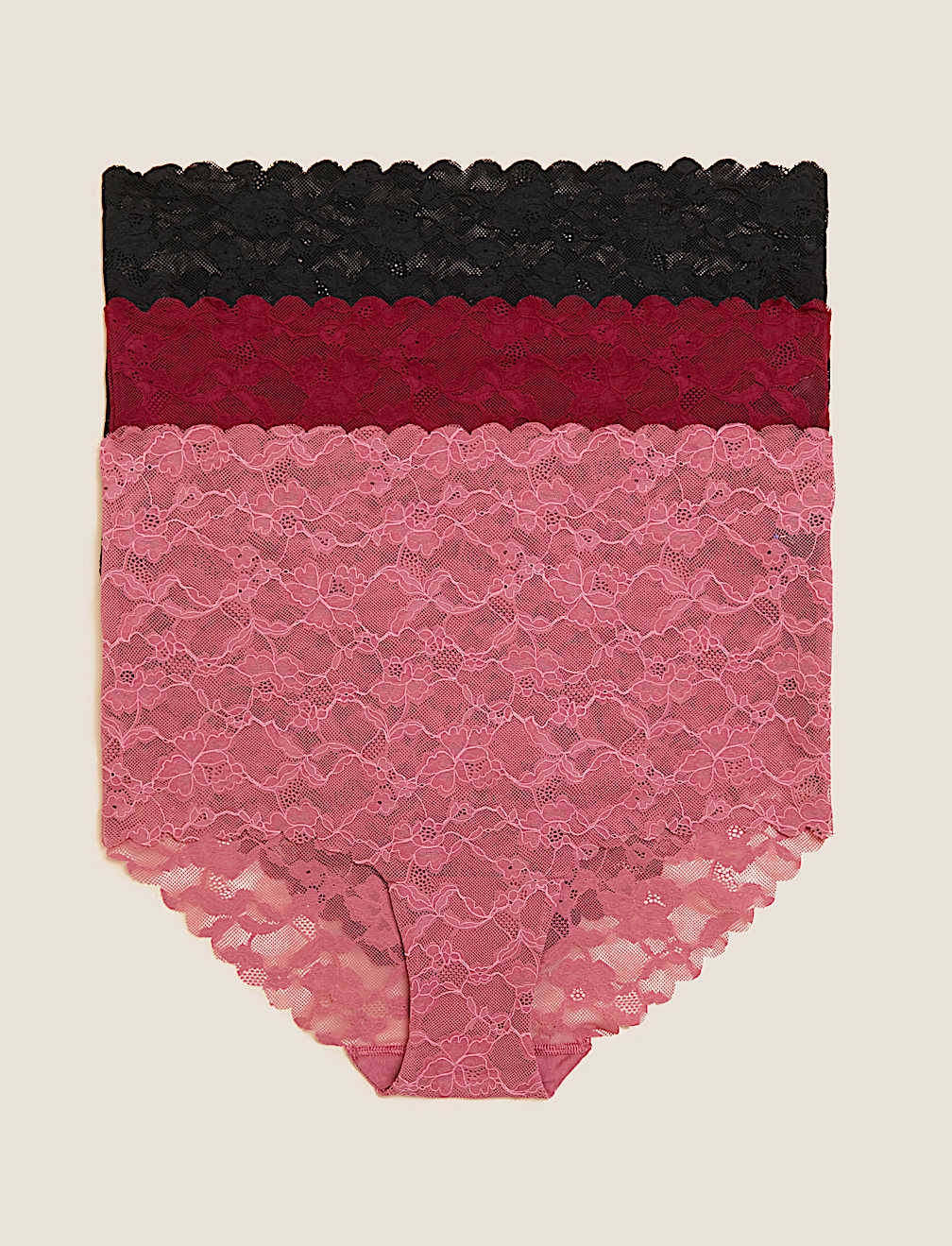 3pk Freecut Lace Full Briefs