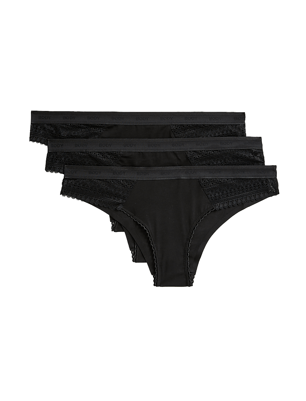 3pk Cotton Brazilian Knickers