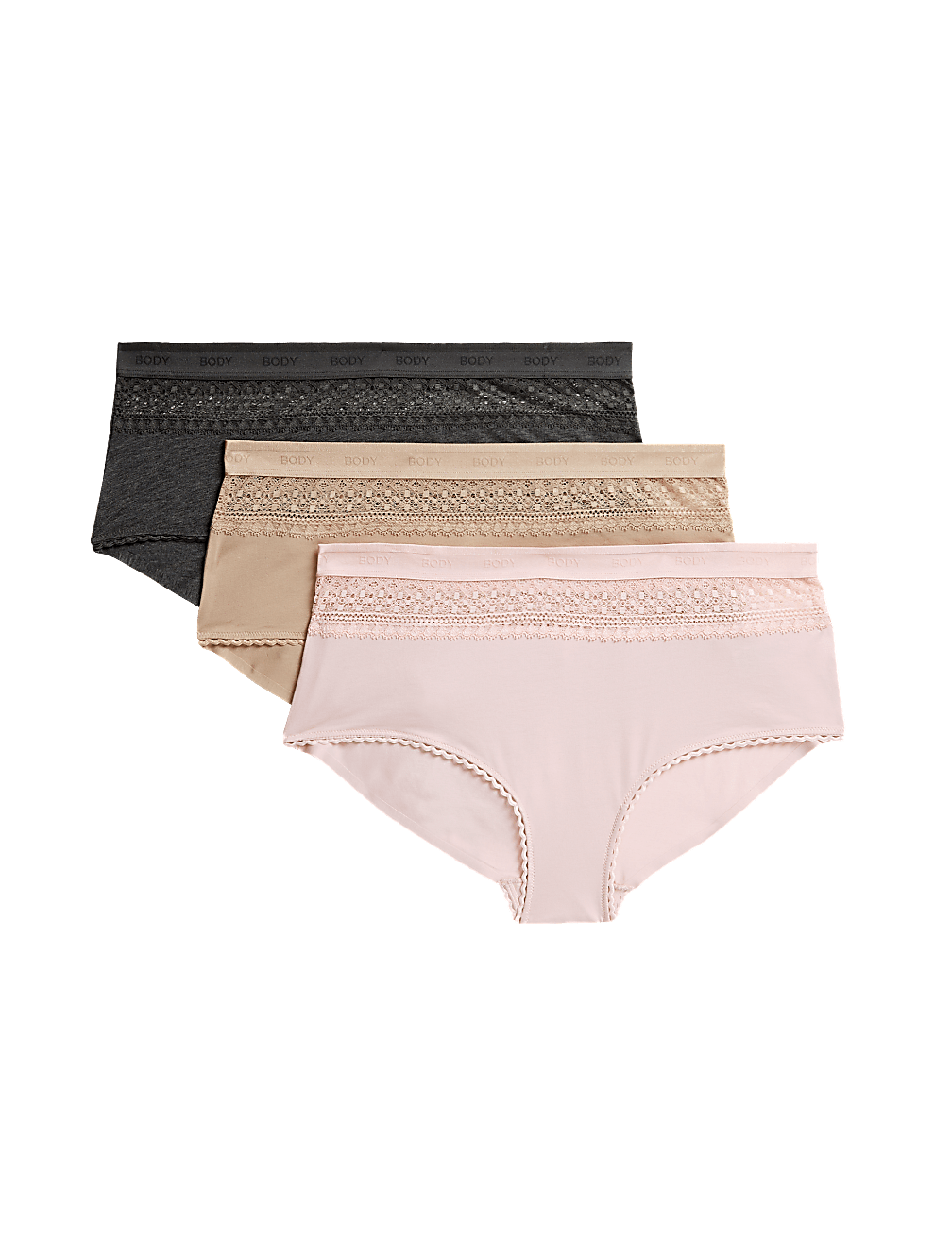 3pk Cotton Rich High Rise Shorts