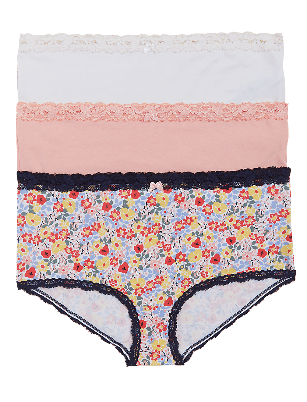 3pk Cotton Rich High Rise Knicker Shorts