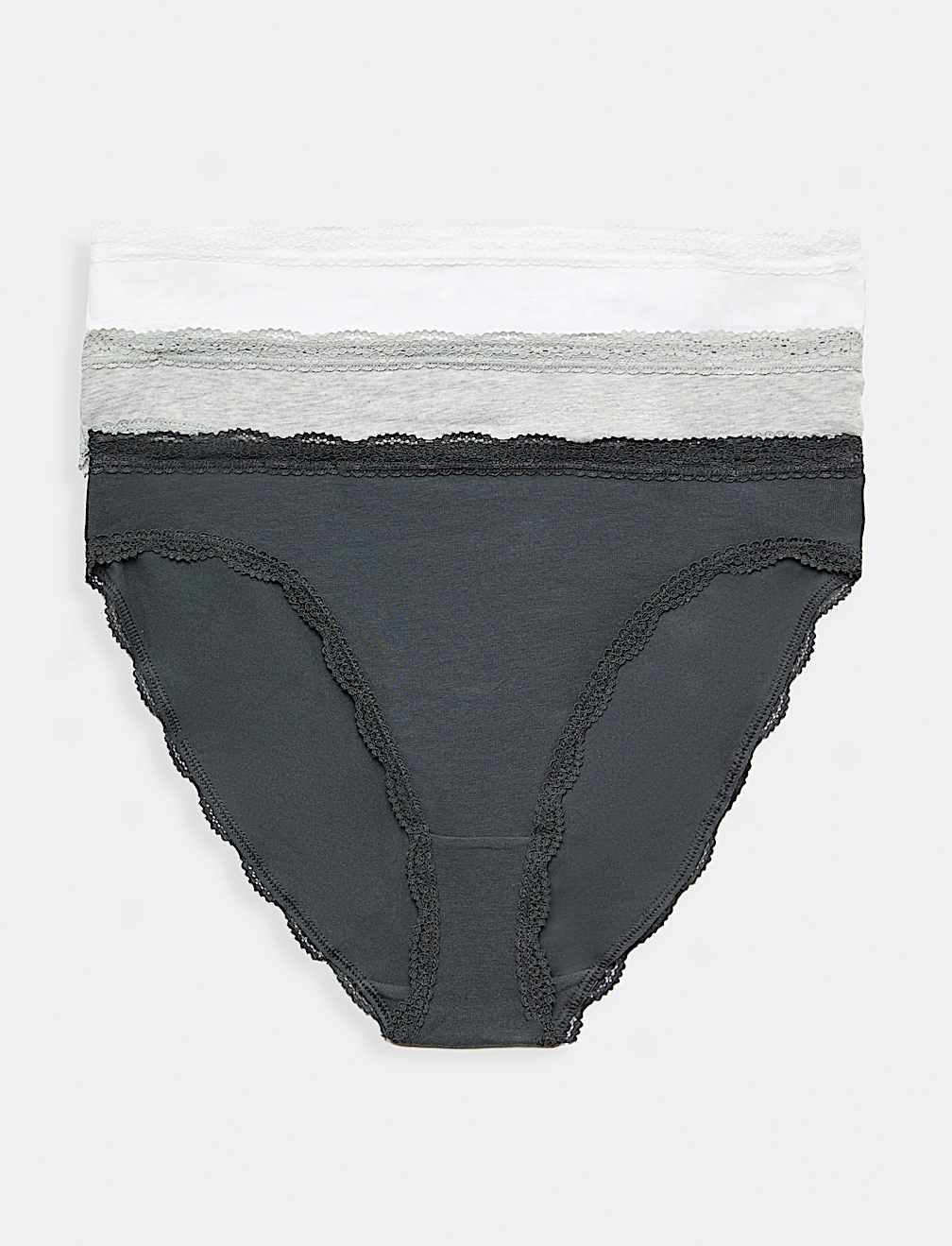 3pk Cotton Rich High Leg Knickers