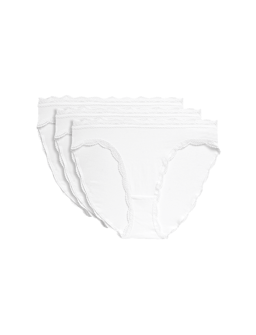 3pk Cotton Rich High Leg Knickers