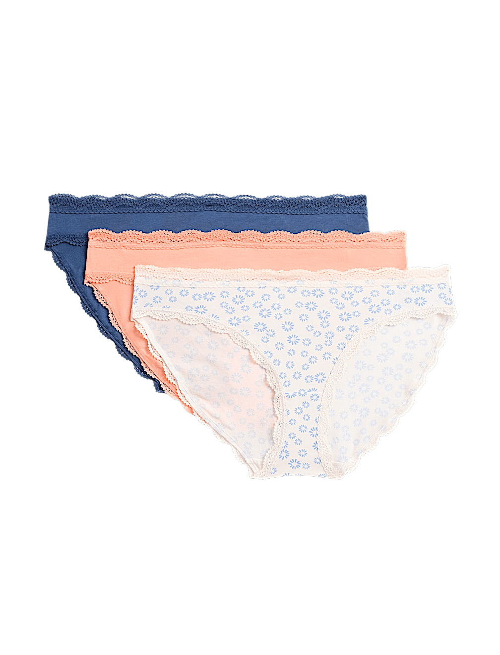 3pk Cotton Rich Printed Bikini Knickers