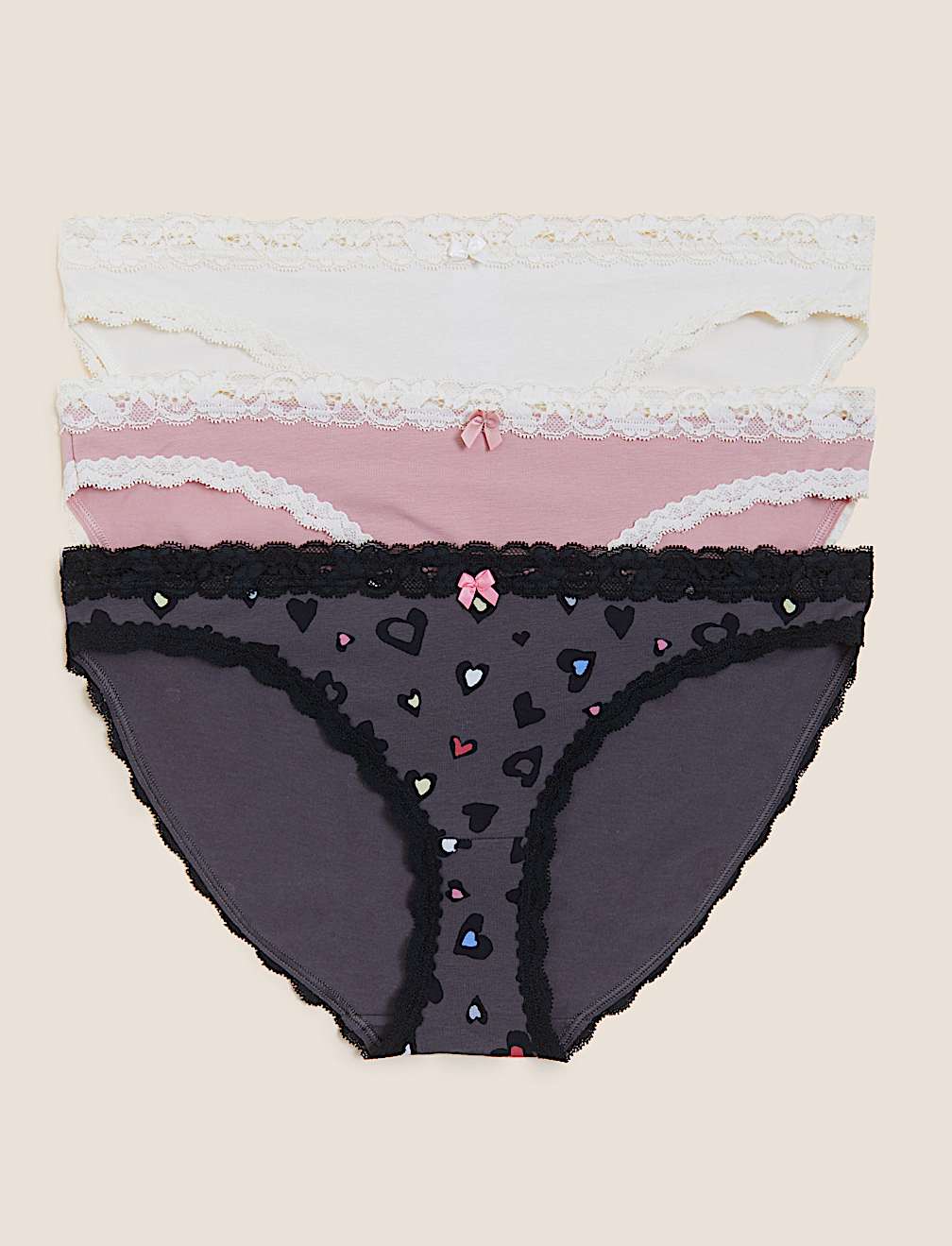 3pk Cotton Rich Printed Bikini Knickers