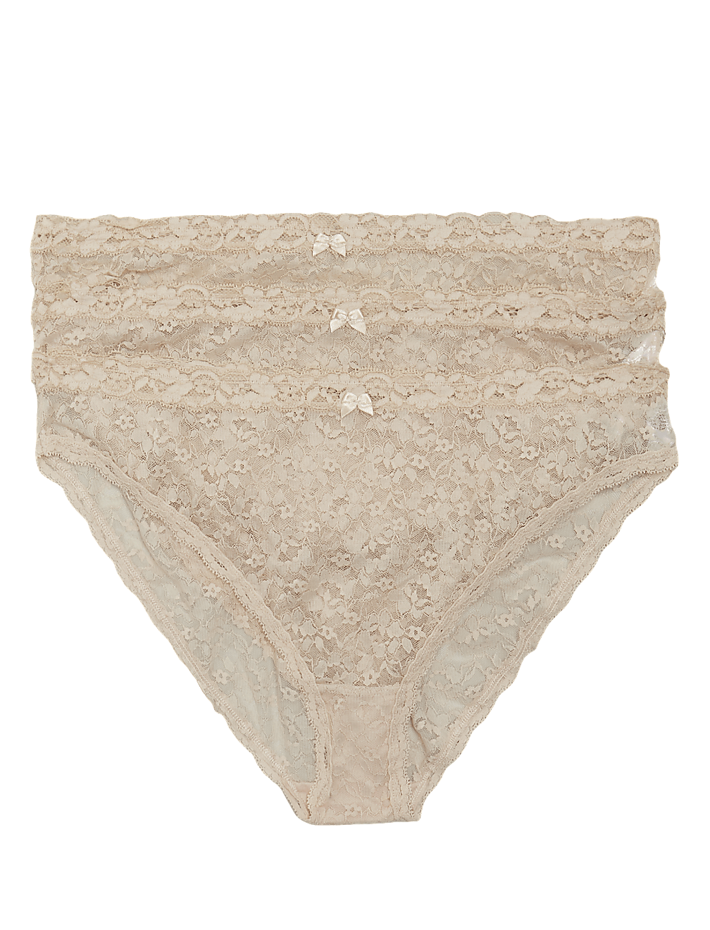 3pk Lace High Leg Knickers