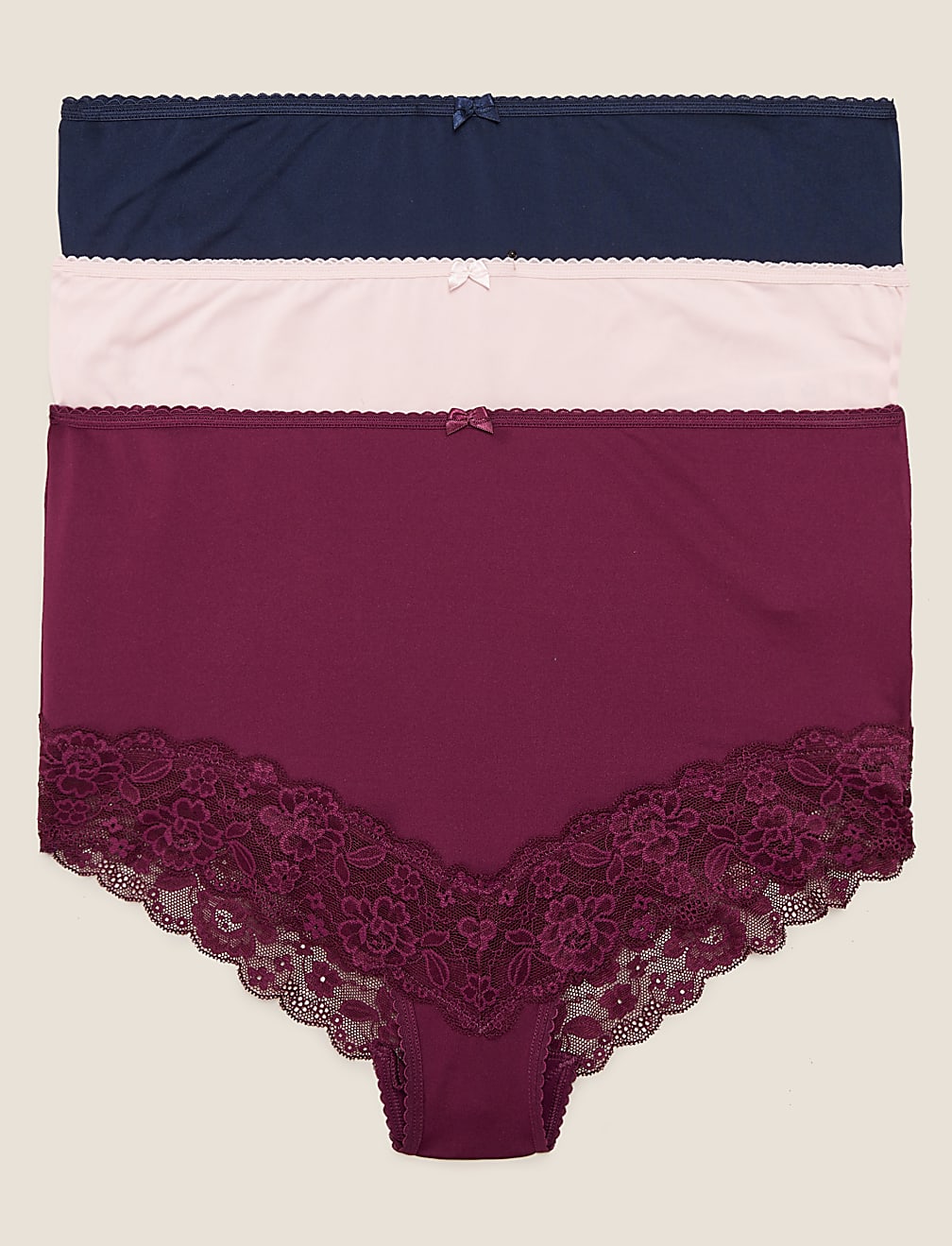 3pk Lace Trim Full Briefs