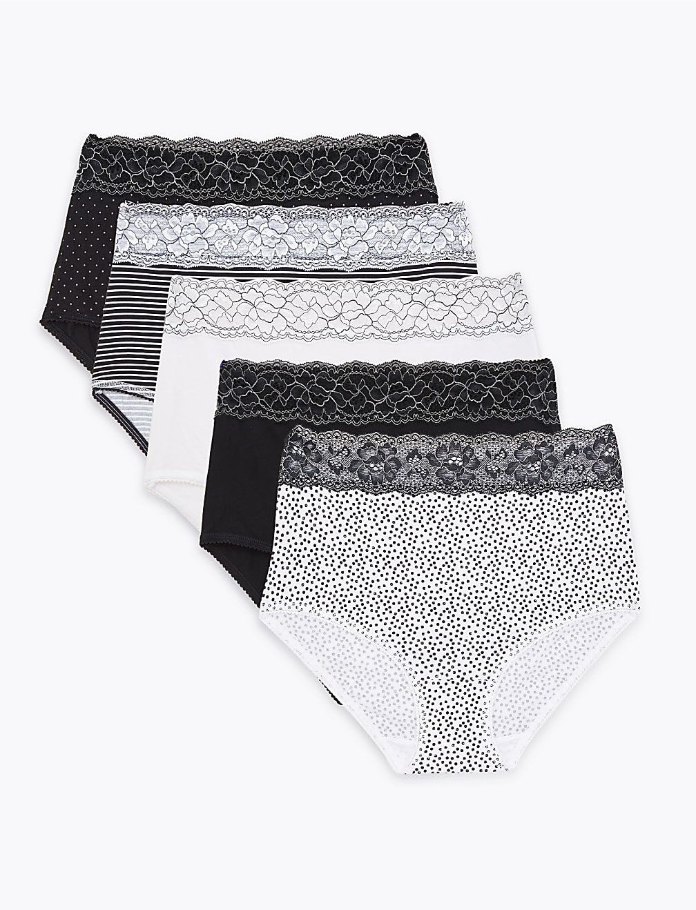 5 Pack Cotton Lycra® & Lace