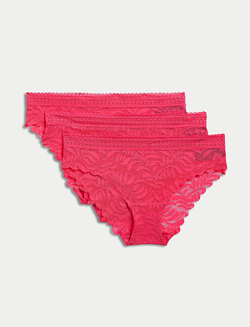 3pk Flexifit™ Lace Brazilian Knickers