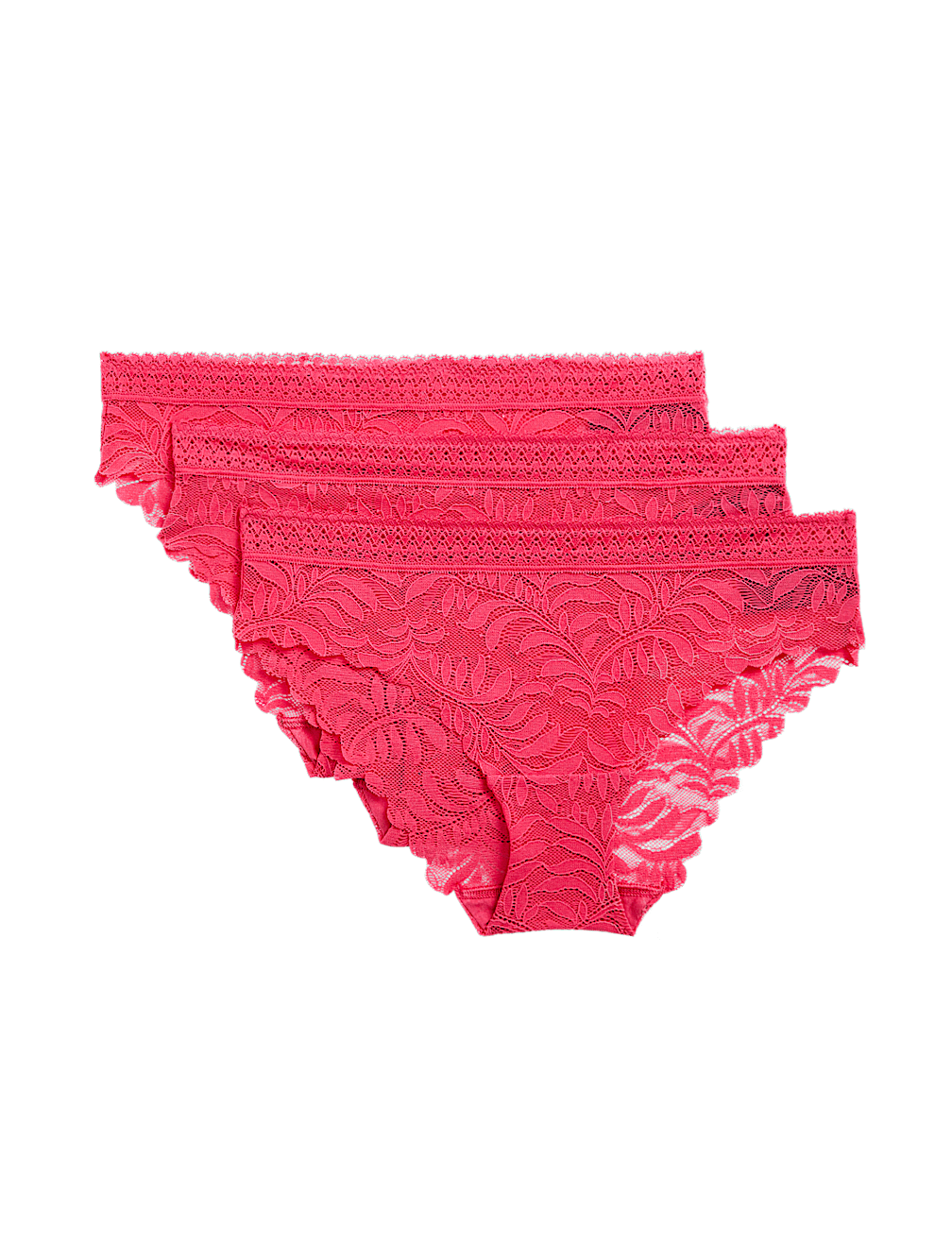 3pk Flexifit™ Lace Brazilian Knickers