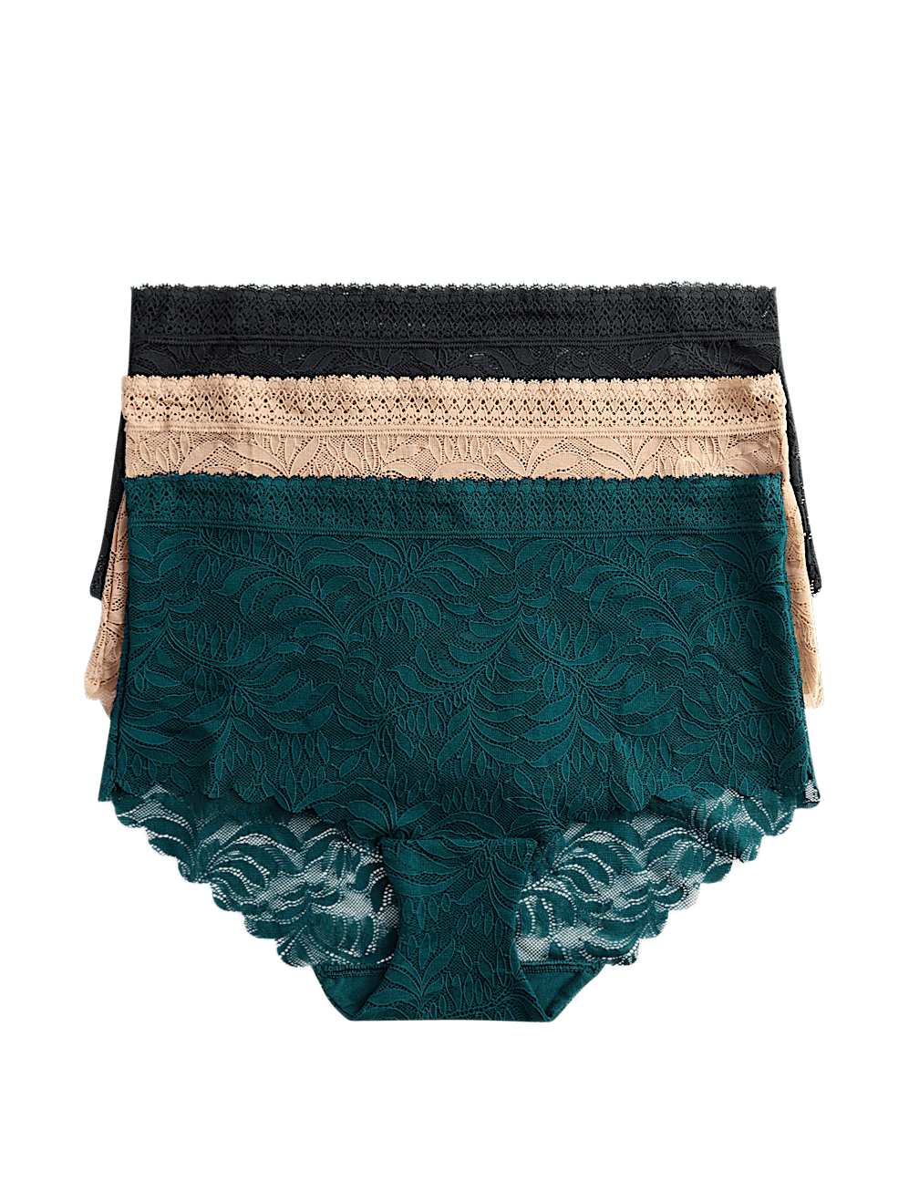 3pk Flexifit™ Lace High Rise Shorts