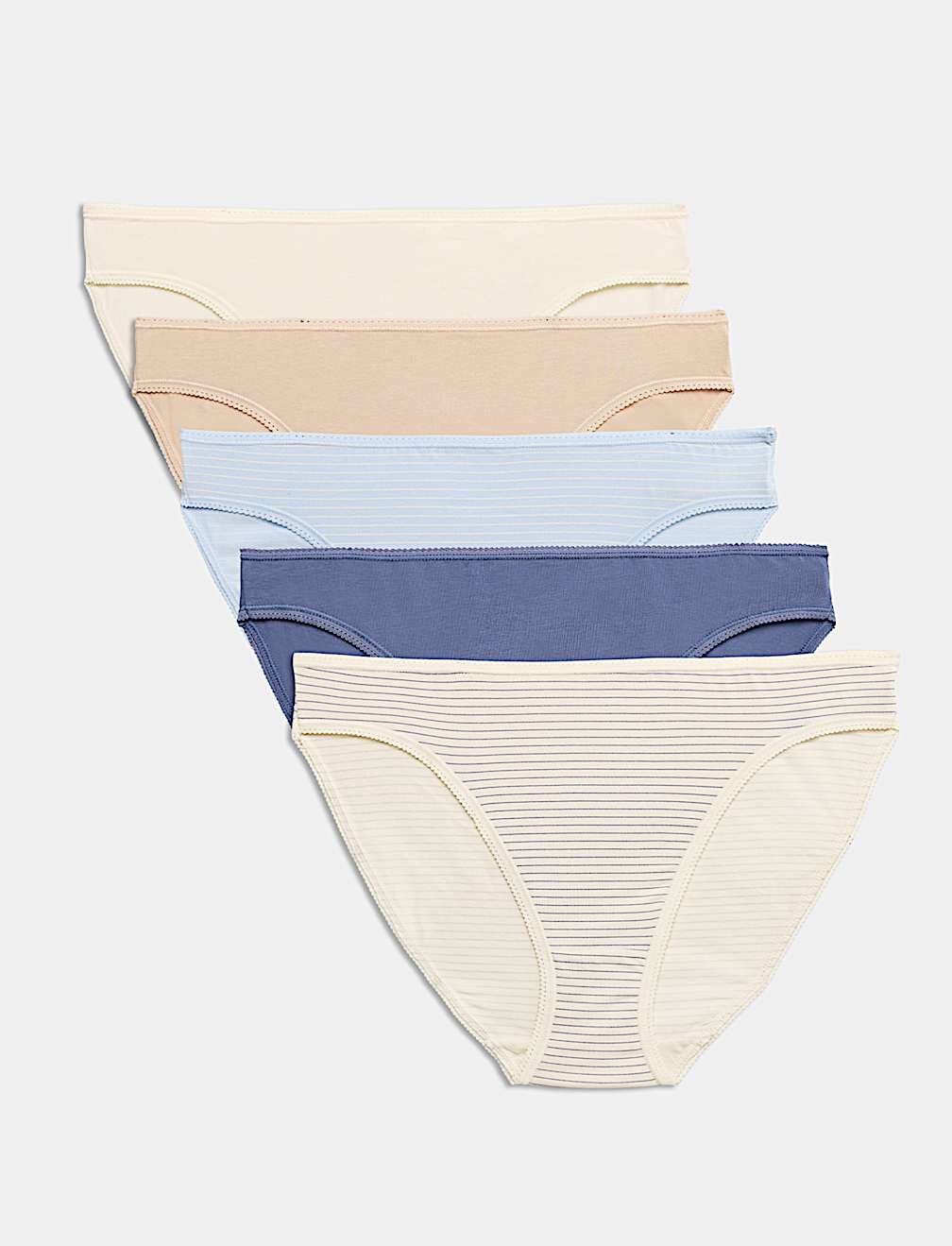 5pk Cotton Rich Lycra&reg; High Leg Knickers