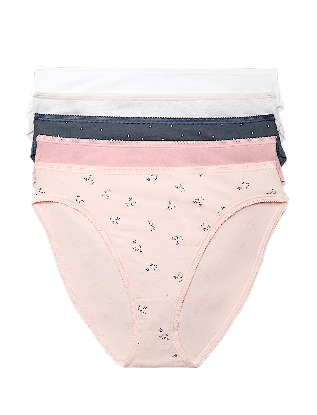 5pk Cotton Rich Lycra&reg; High Leg Knickers