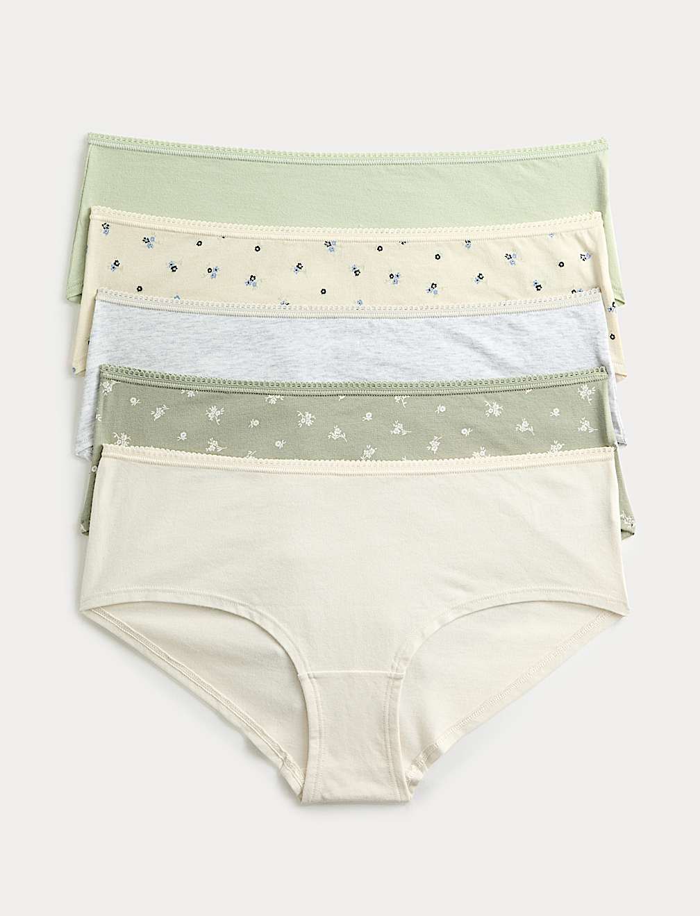 5pk Cotton Rich Lycra&reg; Low Rise Shorts