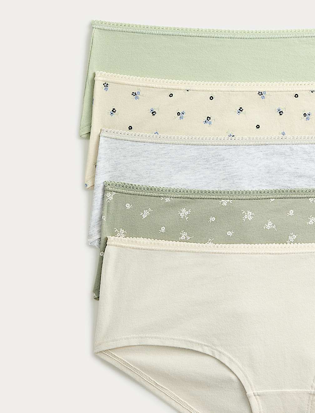 5pk Cotton Rich Lycra&reg; Low Rise Shorts