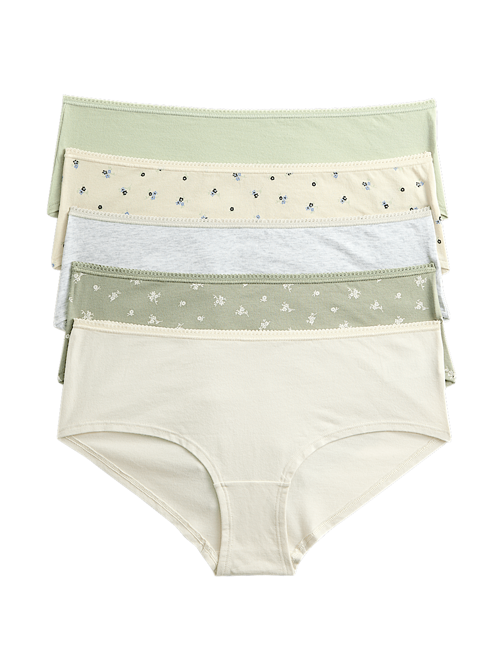 5pk Cotton Rich Lycra&reg; Low Rise Shorts