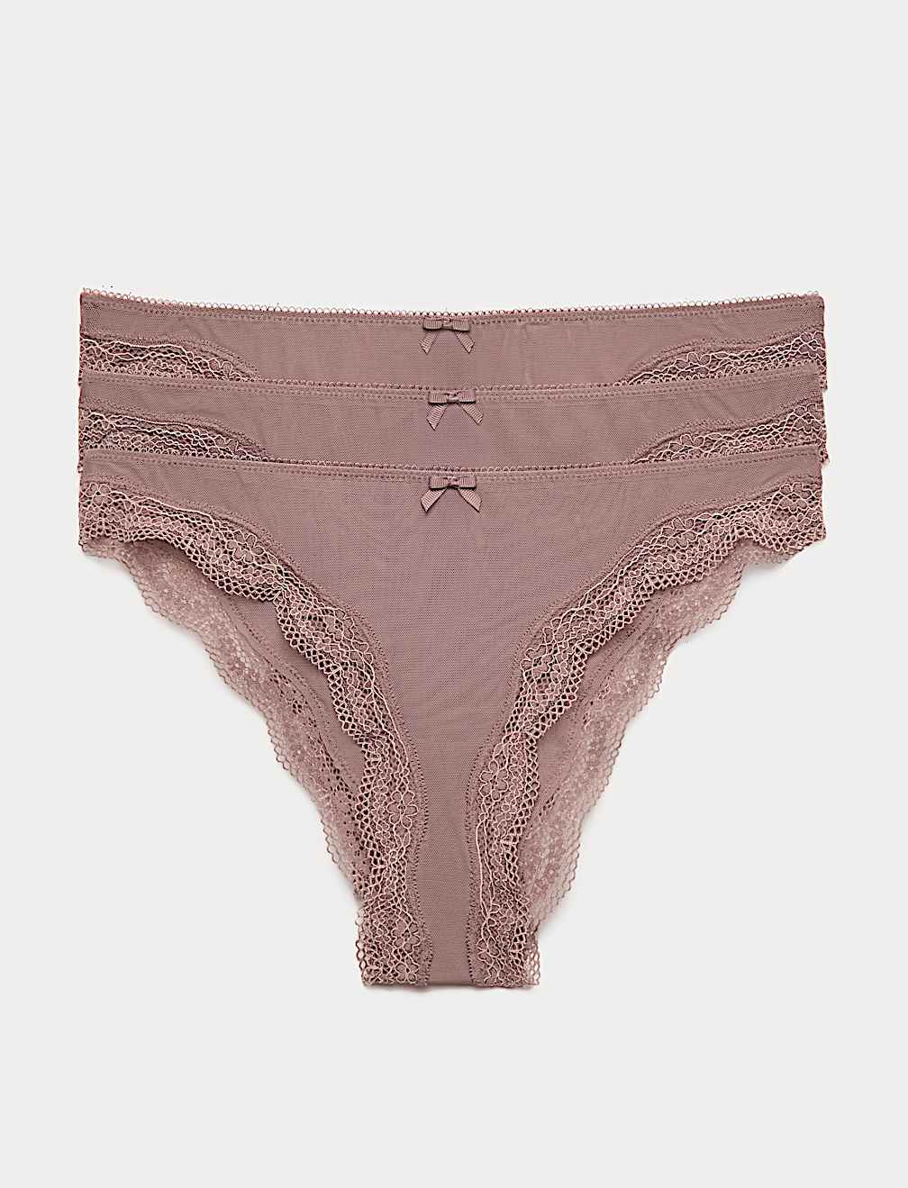 3 Pack Jasmine Mesh Brazilian Knickers