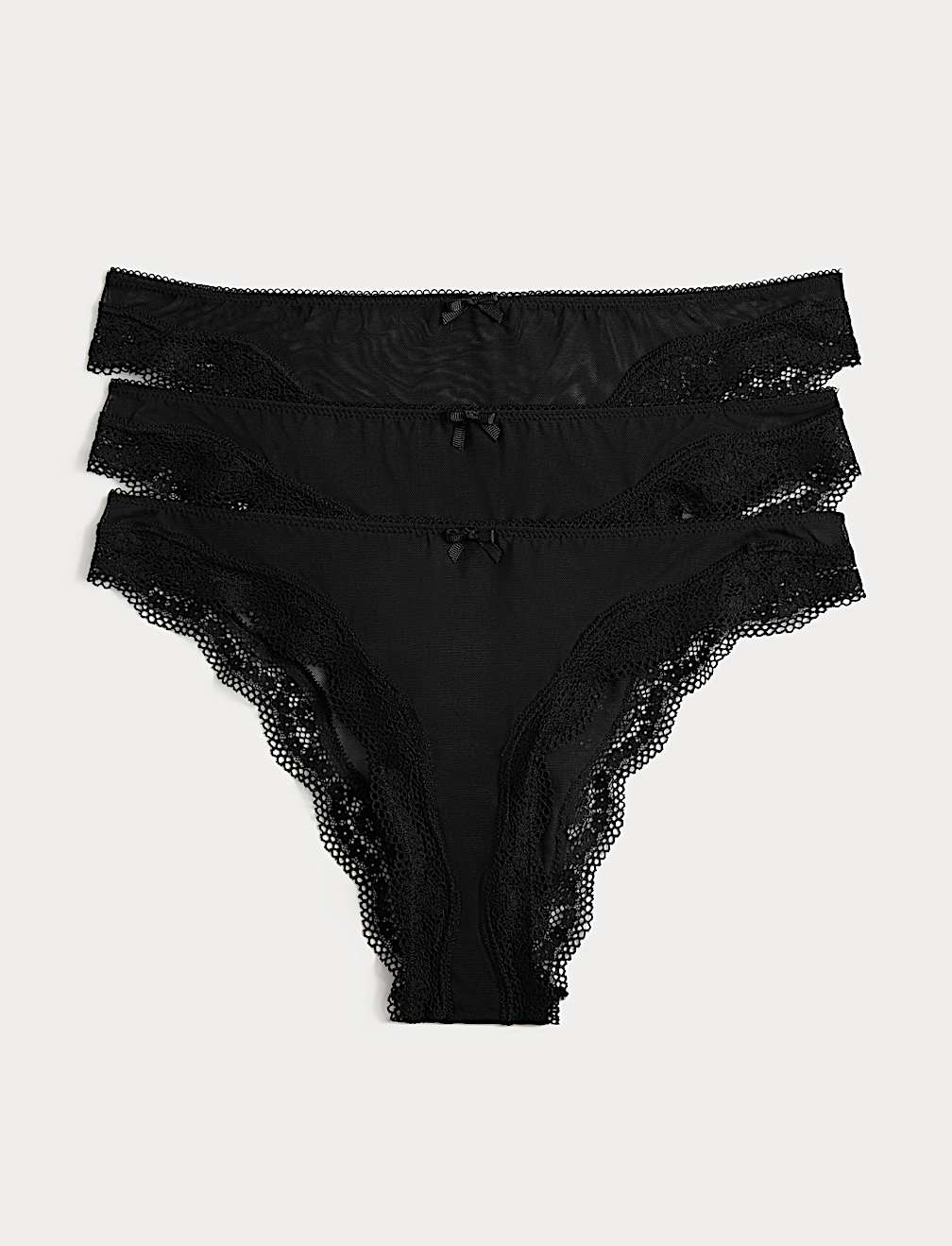 3 Pack Jasmine Mesh Brazilian Knickers