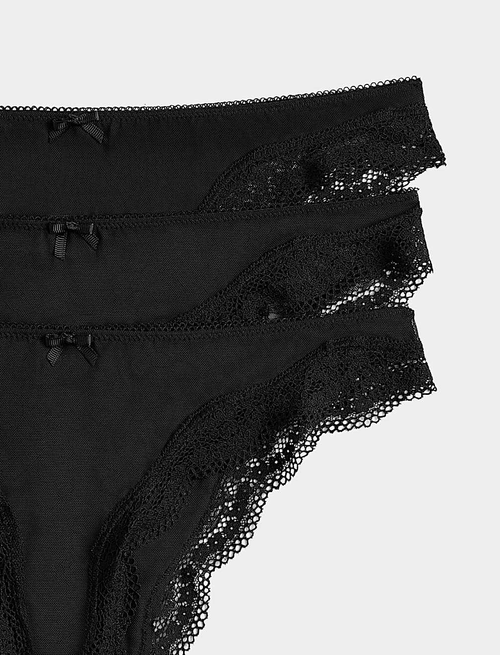 3 Pack Jasmine Mesh Brazilian Knickers