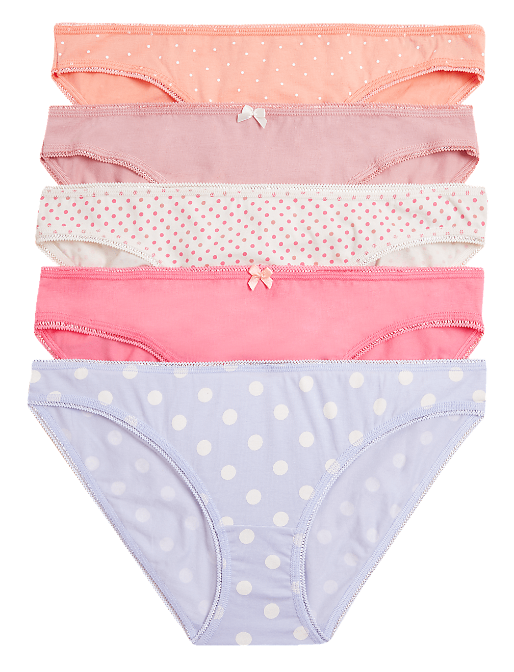5pk Cotton Lycra™ Low Rise Bikini Knickers
