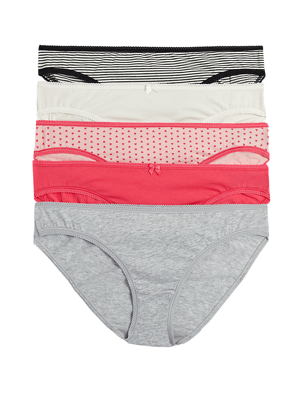 5pk Cotton Lycra™ Low Rise Bikini Knickers