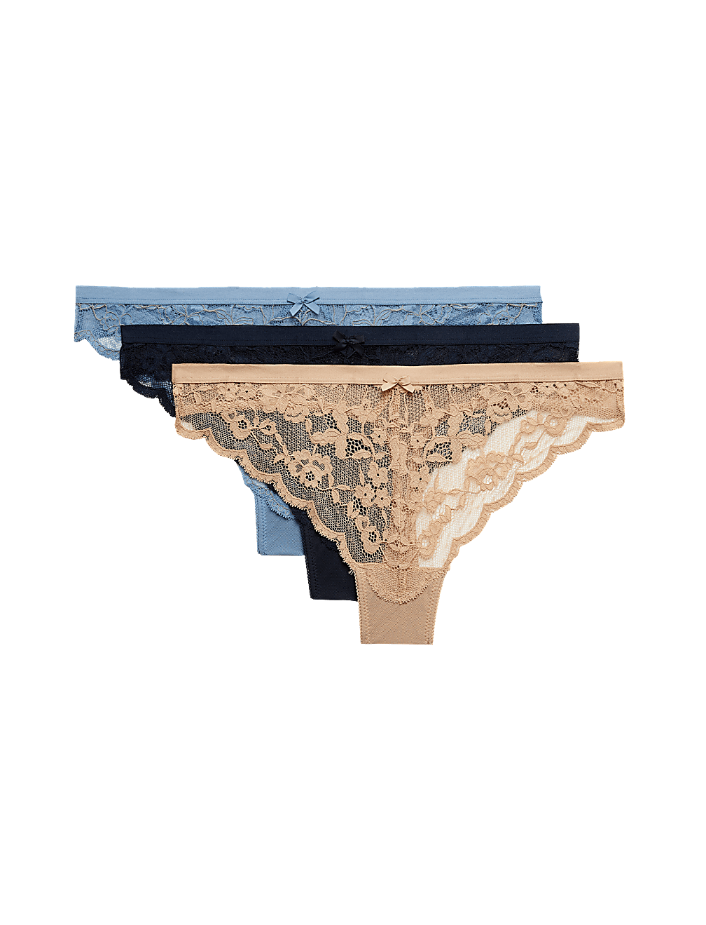 3pk Lace Thongs
