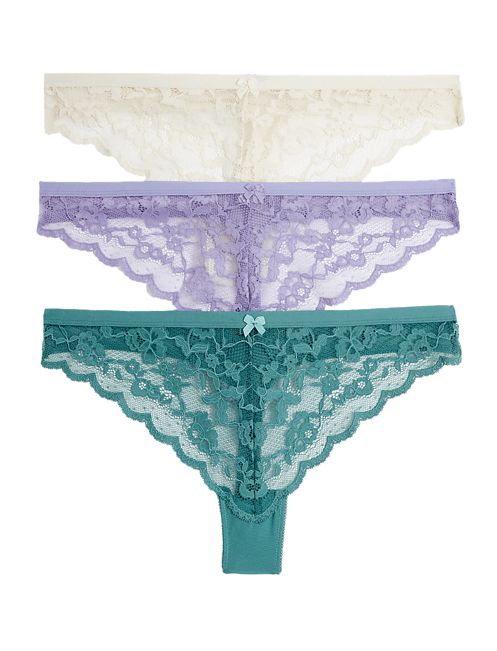 3pk Lace Thongs