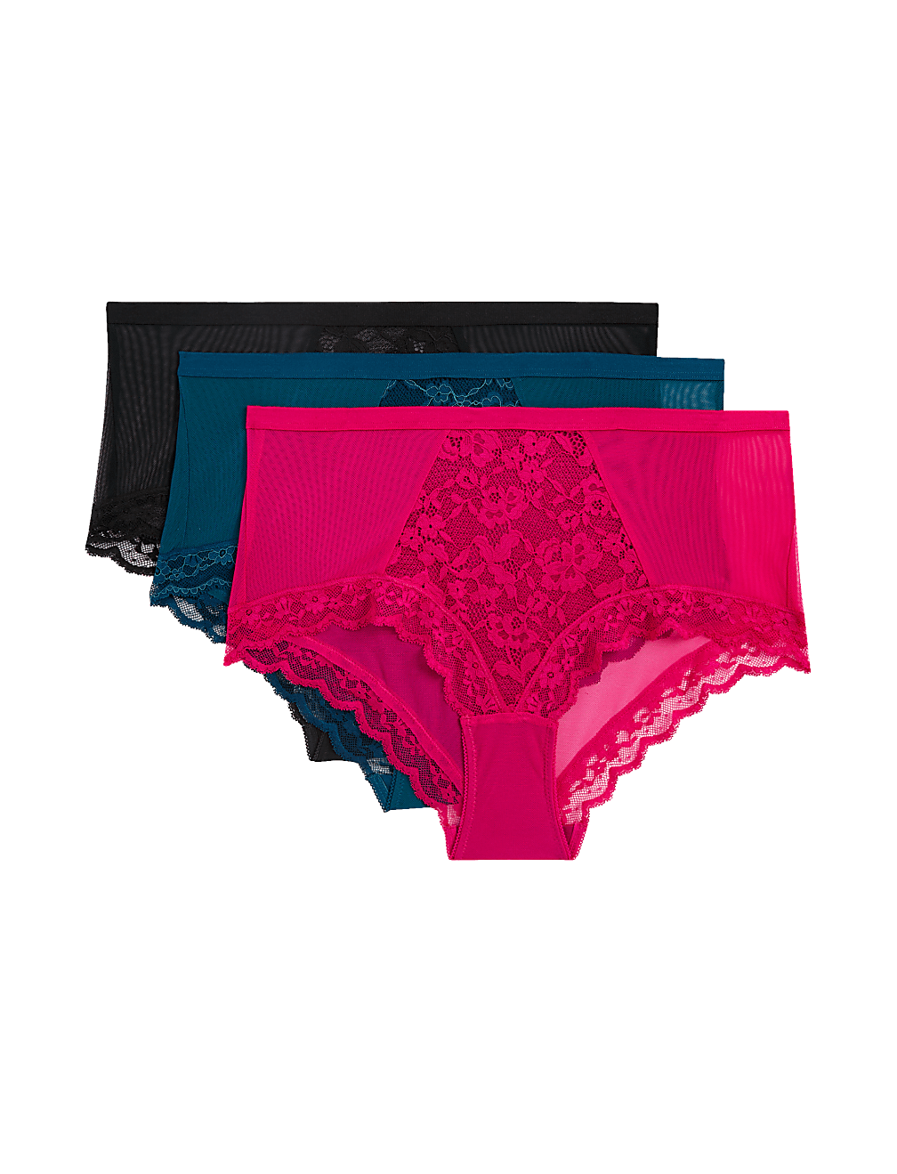 3pk Lace High Rise Short