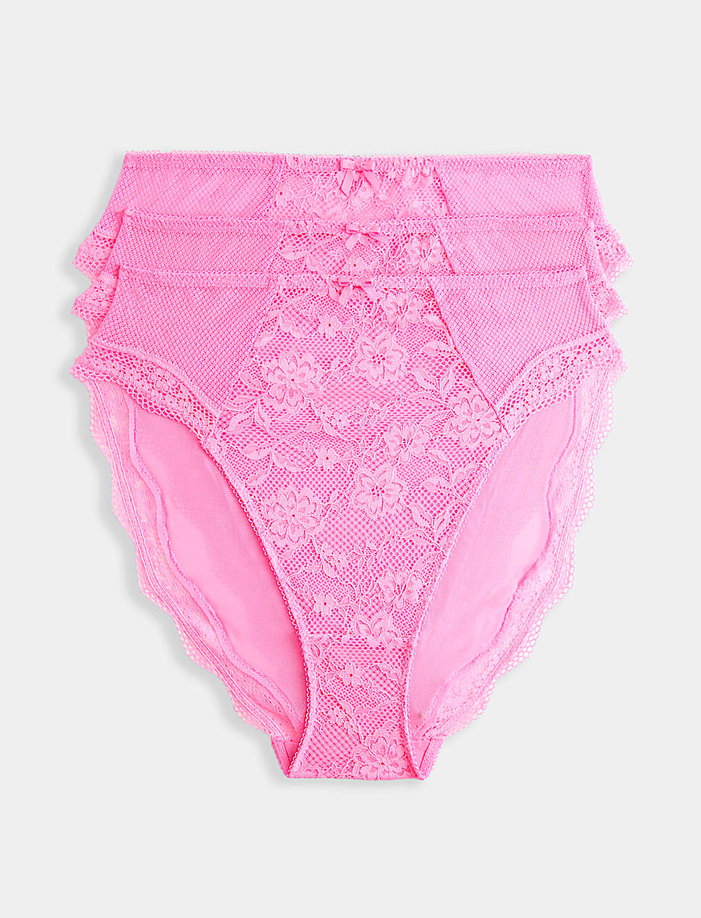 3pk Jasmine Lace High Waisted High Leg Knickers