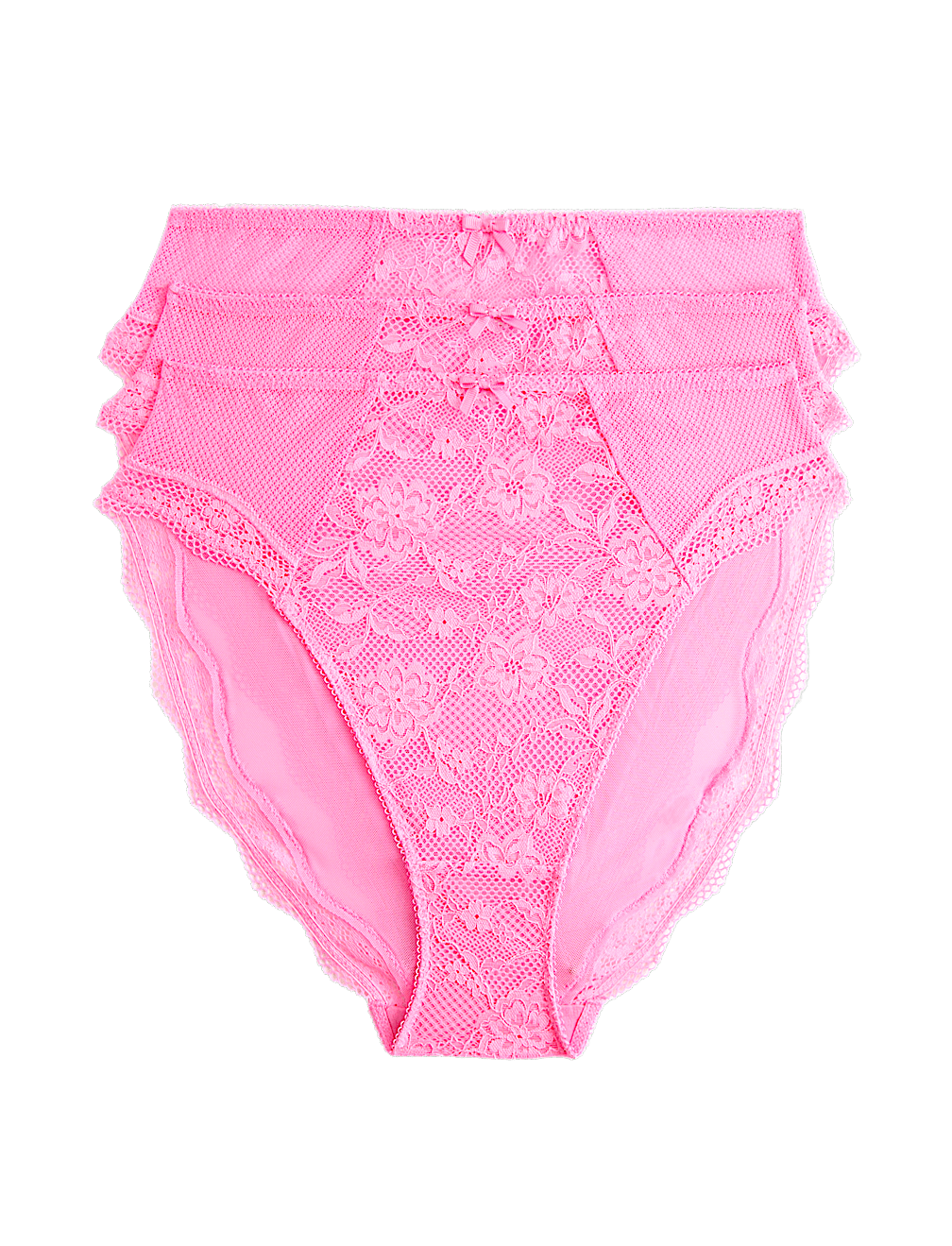3pk Jasmine Lace High Waisted High Leg Knickers