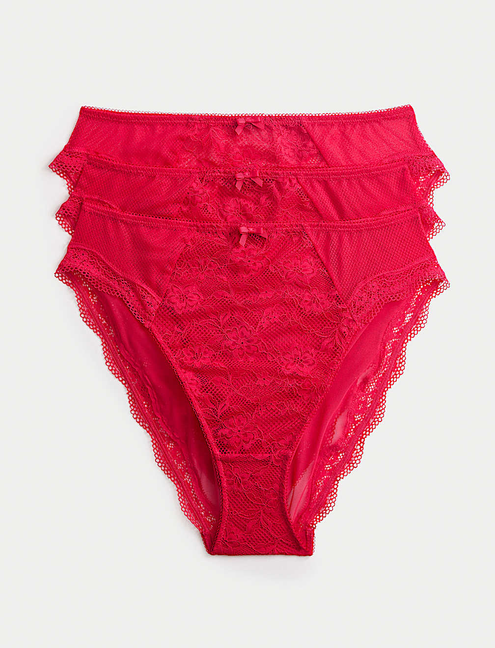 3pk Jasmine Lace High Waisted High Leg Knickers