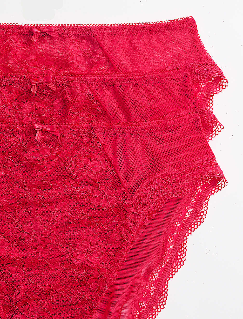 3pk Jasmine Lace High Waisted High Leg Knickers