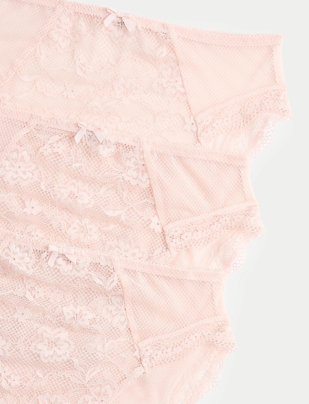 3pk Jasmine Lace High Waisted High Leg Knickers