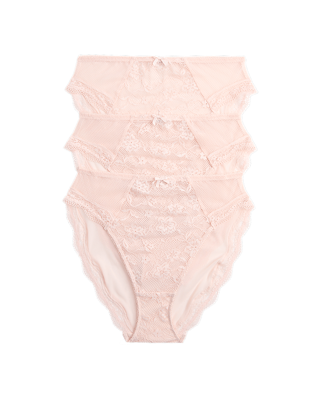 3pk Jasmine Lace High Waisted High Leg Knickers