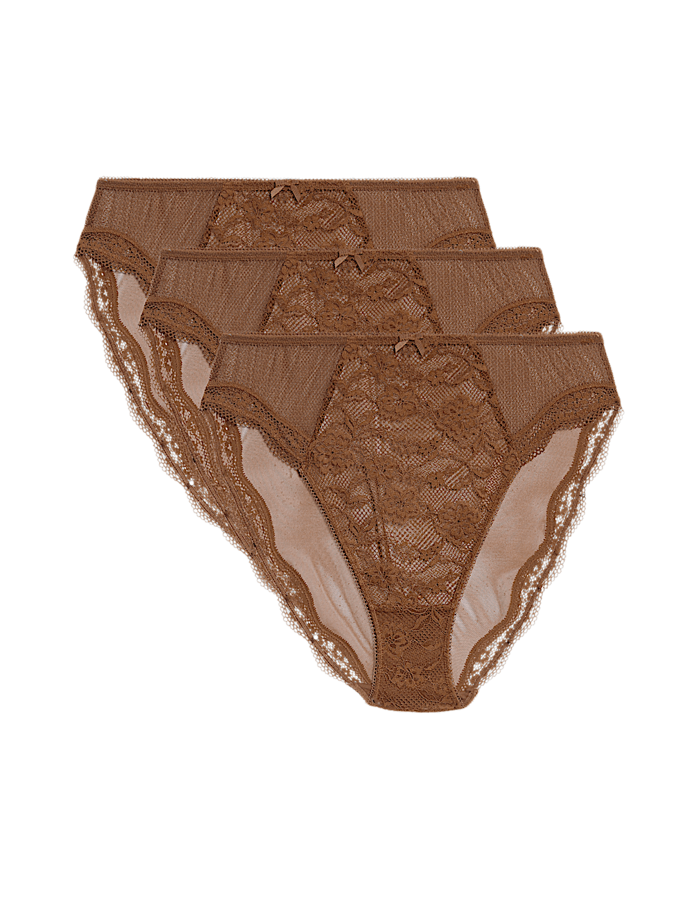 3pk Jasmine Lace High Waisted High Leg Knickers