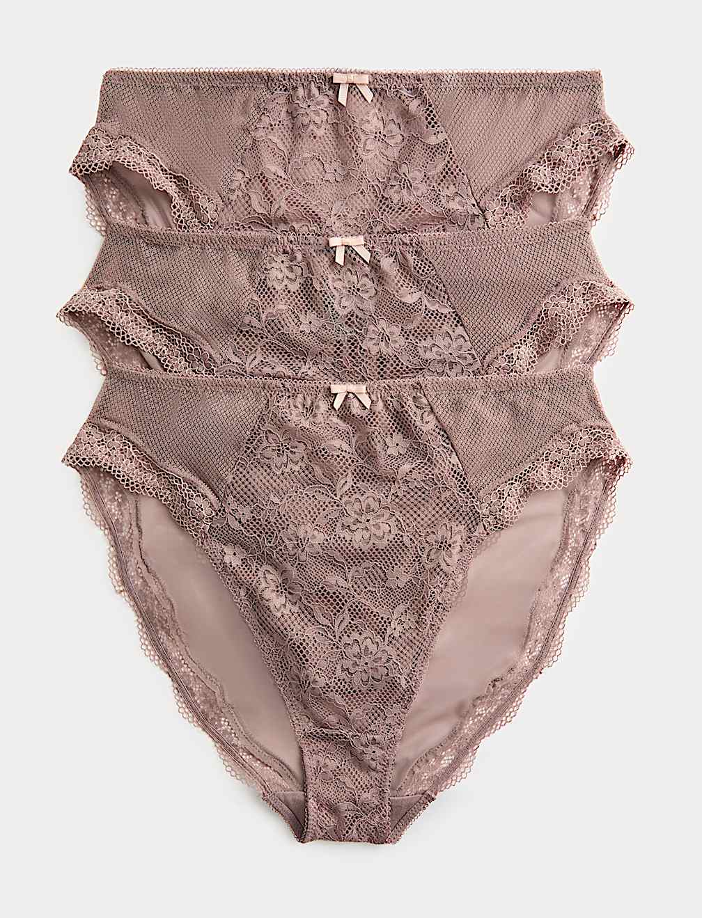 3pk Jasmine Lace High Waisted High Leg Knickers