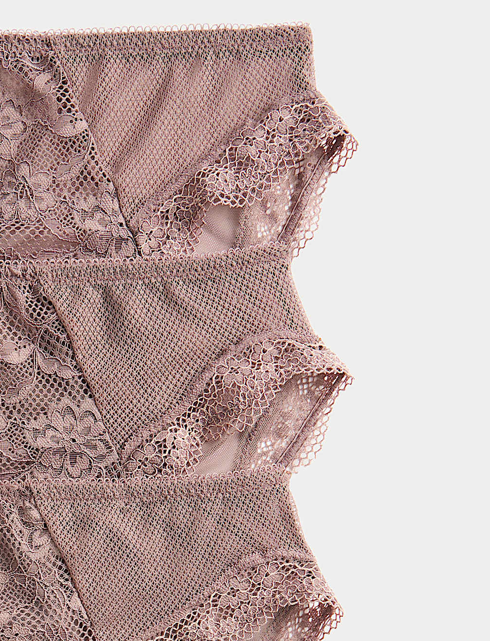 3pk Jasmine Lace High Waisted High Leg Knickers