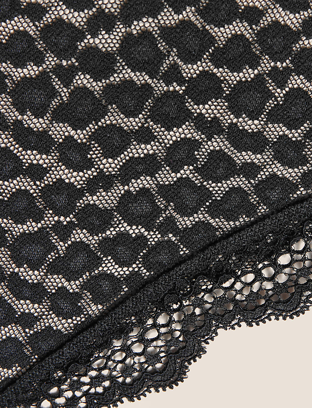 3pk Lace & Mesh High Waisted Brazilian Knickers