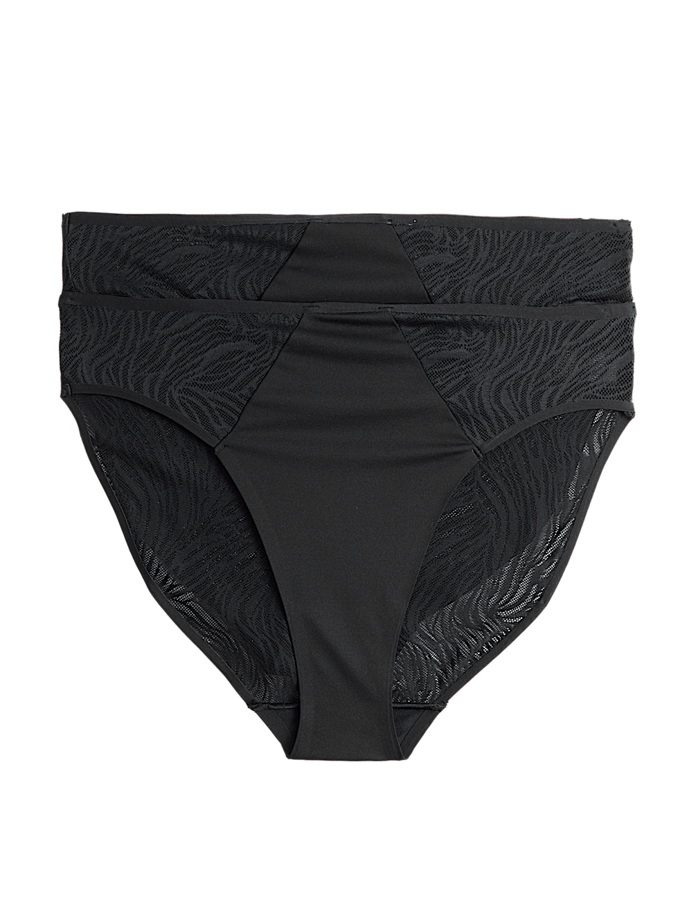 2 Pack Body Lace High Leg Knickers