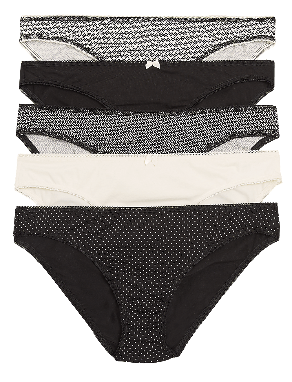 5pk Cotton Lycra® Bikini Knickers