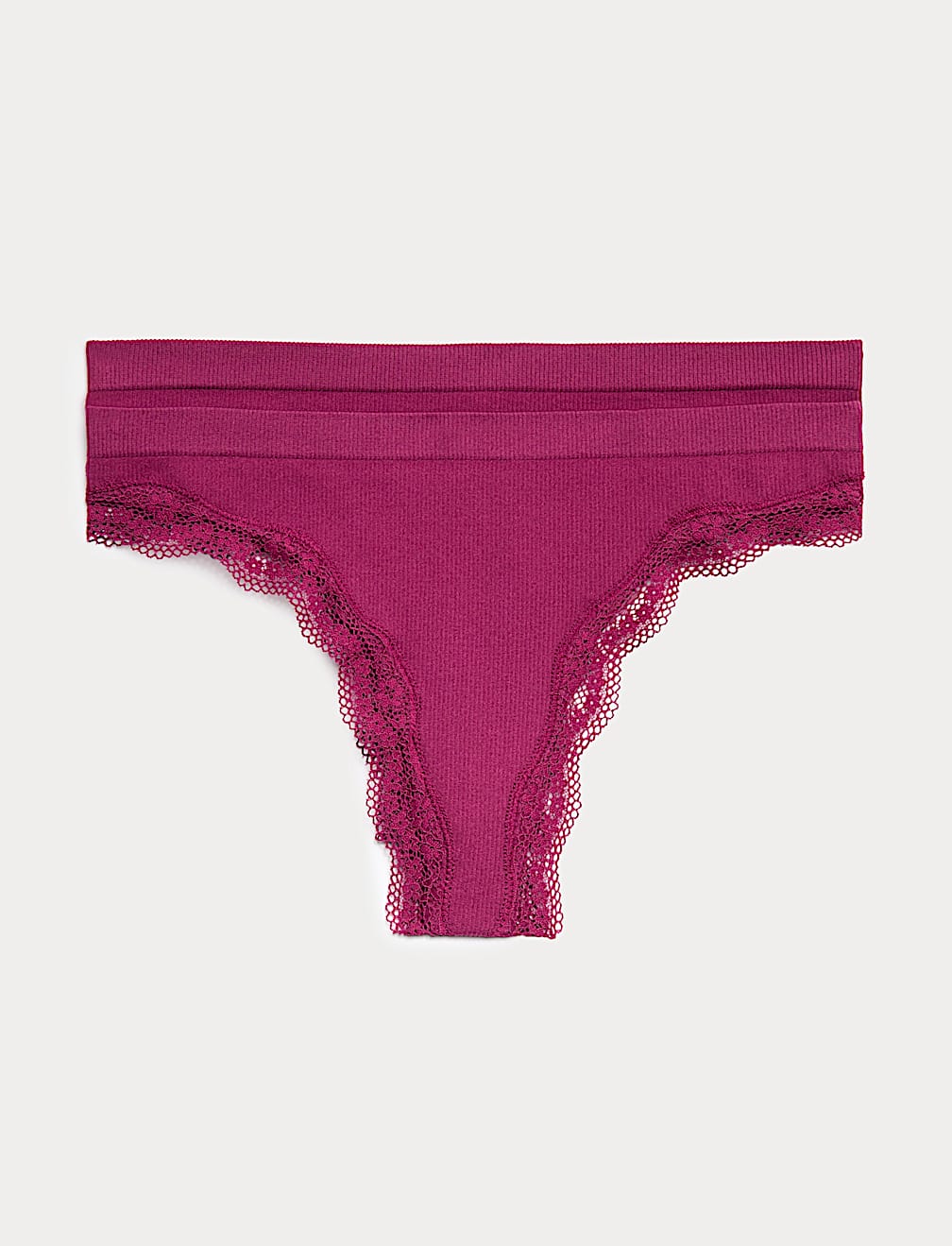 2 Pack Jasmine Lace Seamless Thongs