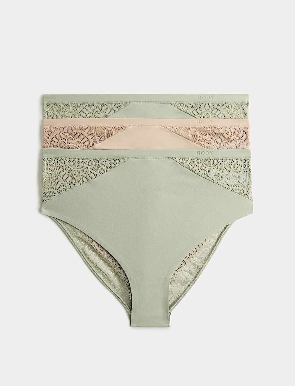 3pk Body Soft&trade; High Waisted Brazilian Knickers